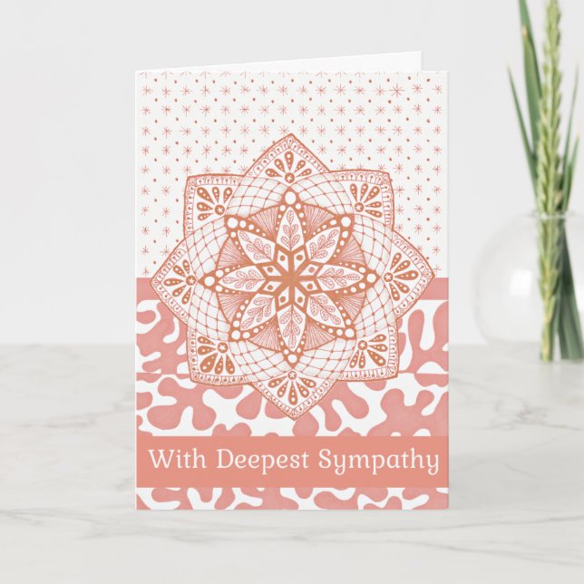 Christian Sympathy Card Peachy Färg Doodle Design Tack Kort (Framsida)