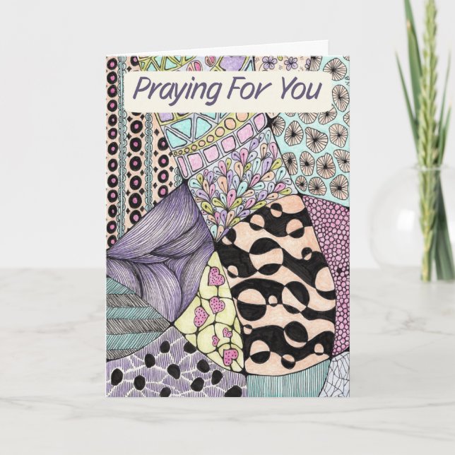 Christian Sympathy Card Random Doodle Tack Kort (Framsida)