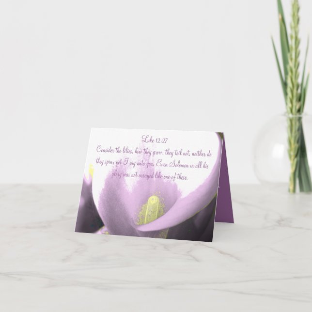 Christian Sympathy Card, tänk på Lilies Kort (Framsida)