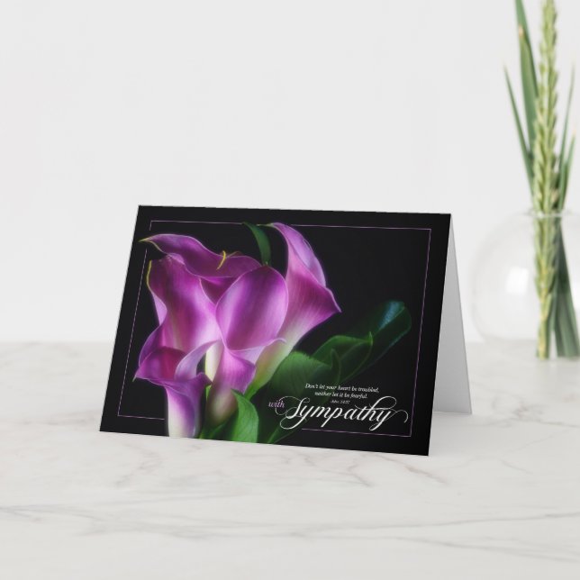 Christian Sympathy Scripture Lila Calla Lilies Kort (Framsida)