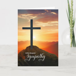 Christian Sympathy Sunset Cross Over the Mountains Kort