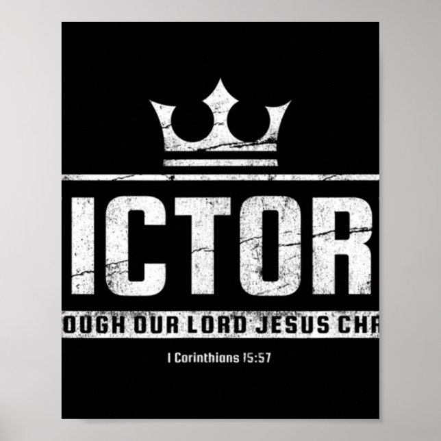 Christian T Shirt Women Manar | Seger i Jesus Bib Poster (Framsidan)