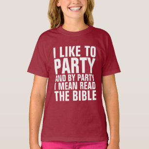 Christian T-Shirts, AV PARTY I ELAKET LÄS BIBLE Tee Shirt