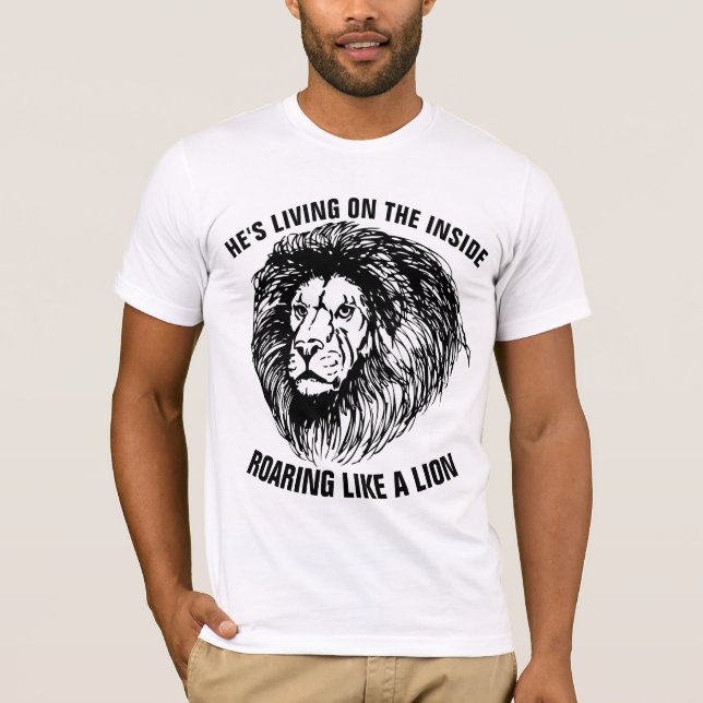 Christian T-Shirts, ROARING LIKE A LEJON T-Shirt (Framsida)