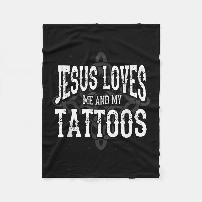 Christian Tattoo Artist attackerade Jesus Kärlek o Fleecefilt (Framsidan)