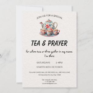 Christian Tea & Prayer-inbjudan Inbjudningar