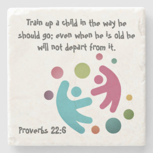 Christian Teacher Gift Proverbs 22:6 Verse Stenunderlägg