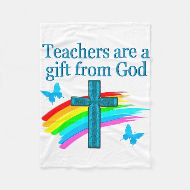 CHRISTIAN TEACHER KOR OCH BUTTERFLY DESIGN FLEECEFILT (Framsidan)