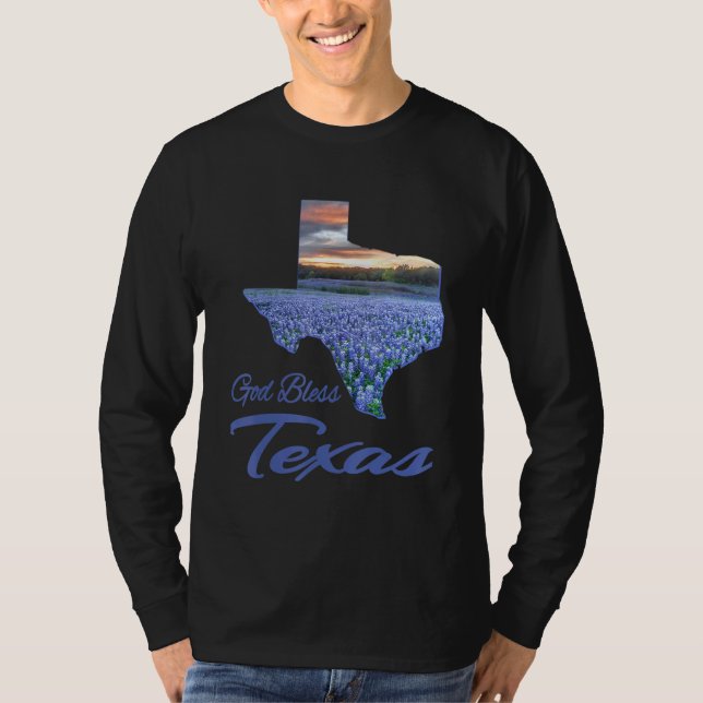 Christian, Texas Bluebonnet State Pride, Välsigna  T Shirt (Framsida)