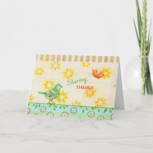 Christian Thanksgiving Bird Blessings Card Kort (Framsida)