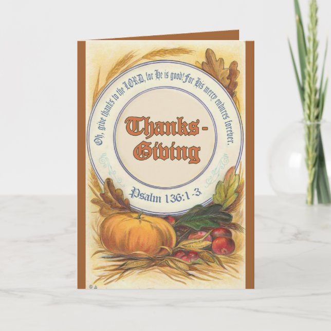 Christian Thanksgiving Bountiful Harvest Cards Helgkort (Framsida)