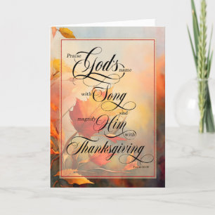 Christian Thanksgiving Psalm Scripture Höst Helgkort