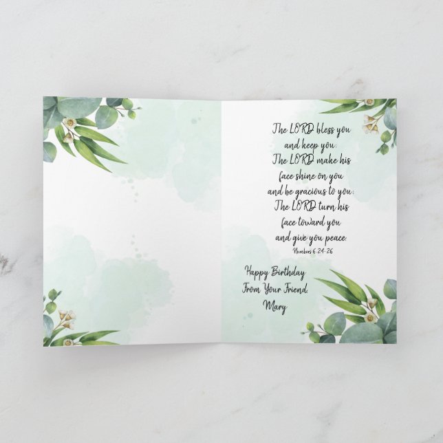 Christian Thated Folthday Greeting Card Kort (Inuti)