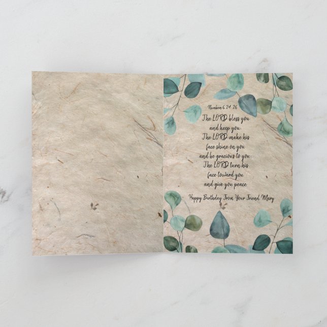 Christian Thated Folthday Greeting Card Kort (Inuti)