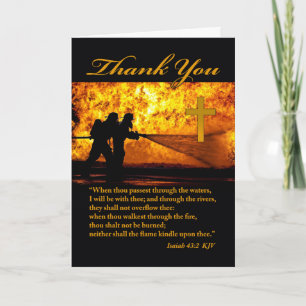 Christian Thated Tack for Firefighters Kort