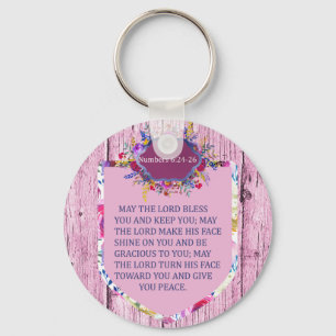 Christian The Blating Rosa Blommigt Bible Verse Nyckelring