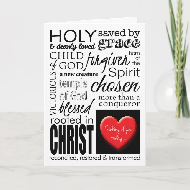 Christian Thinking You Card Graphic Typography Kort (Framsida)
