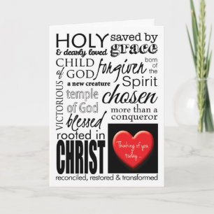 Christian Thinking You Card Graphic Typography Kort