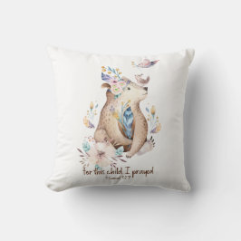 Christian Throw Cushion Nursery Woodland Animals Kudde