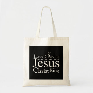 Christian Titles Jesus Black Tote Bag Tygkasse