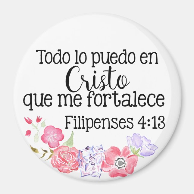 Christian Todo Lo Puedo Cristo Filipenses 4:13 Magnet (Framsidan)