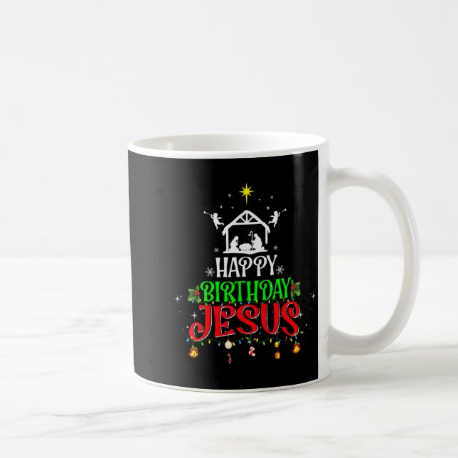 Christian Tree Christmas Happy Birthday Jesus Wome Kaffemugg (Höger)