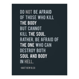 Christian Trust Bible Verse matthew 10:28 Sanning Fototryck
