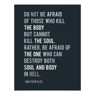 Christian Trust Bible Verse matthew 10:28 Sanning Fototryck