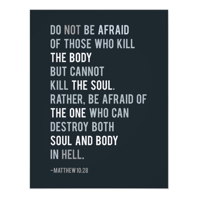 Christian Trust Bible Verse matthew 10:28 Sanning Fototryck (Framsidan)