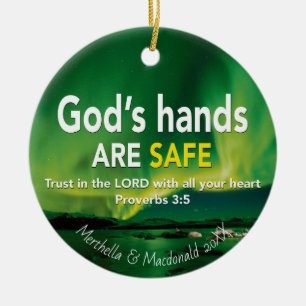 Christian TRUST IN LORD Proverbs 3:5 Julgransprydnad Keramik