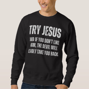 Christian Try Jesus Message Church Religiösa Lång Ärmad Tröja