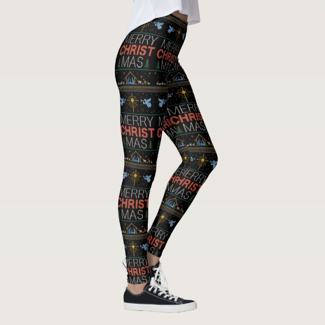 Christian Ugly God jul Sweater Jesus Gud Leggings (Höger)