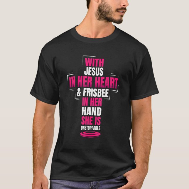 Christian Ultimate Frisbee Player Sports Religion T Shirt (Framsida)