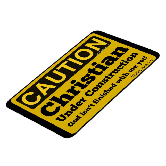 Christian under Construction Fridge Magnet (Vänstra Sidan)