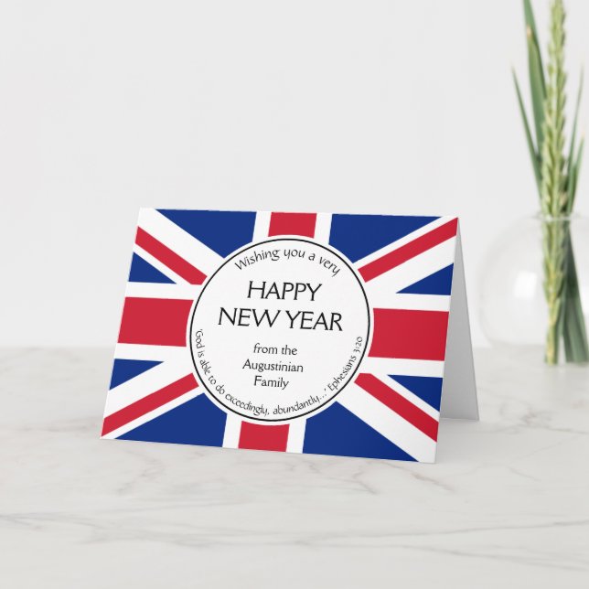 Christian UNION JACK Gott nytt år Helgdag Card Helgkort (Framsida)