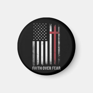 Christian US USA flagga American Jesus Faith Over Magnet