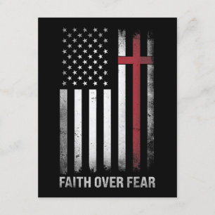 Christian US USA flagga American Jesus Faith Over Tilläggskort