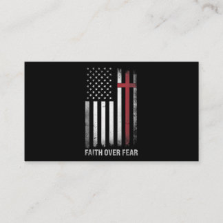Christian US USA flagga American Jesus Faith Over Visitkort