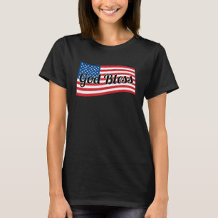 Christian USA Patriotic Välsigna dig America Flagg T Shirt