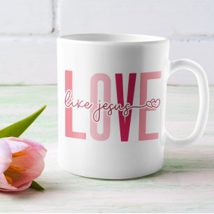 Christian Valentine Day Initialer Kärlek som Jesus Kaffemugg
