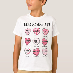 Christian Valentine Gud säger Bible Verses Hearts  T Shirt