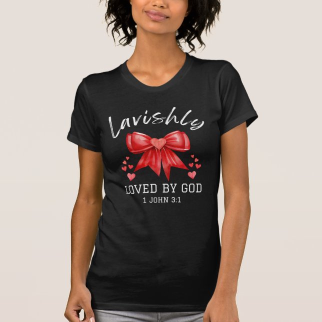 Christian Valentine LAVISHLY LOVED Coquette Bow T Shirt (Framsida)