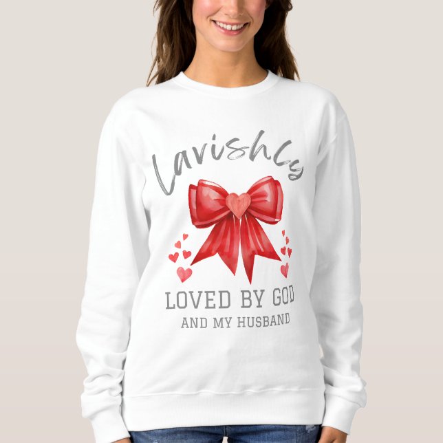 Christian Valentine LAVISHLY LOVED Coquette Bow T Shirt (Framsida)