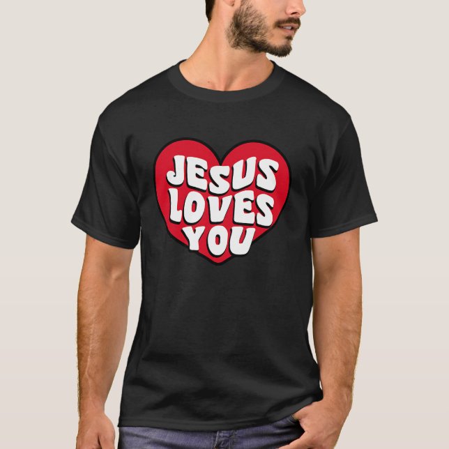 Christian Valentines  bible verse scriptures Jesus T Shirt (Framsida)