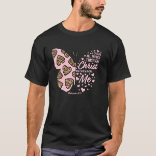 Christian Valentines day Butterfly Cheetah Print T Shirt