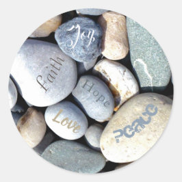 Christian Value Kärlek Hope Faith Joy Peace Småste Runt Klistermärke