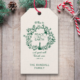 Christian Verse Peace on Earth Hand plockade Wande Presentetikett