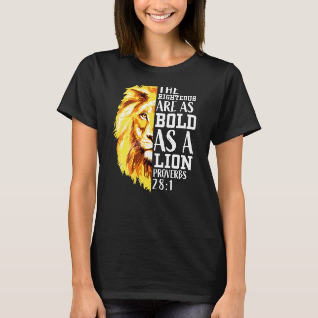 Christian Verse Religiösa Lejon Judah Graphic on B T Shirt (Framsida)