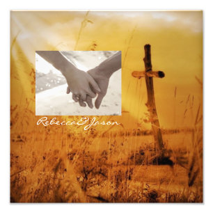 Christian vintage land kor bröllop fototryck