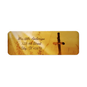 Christian vintage land kor bröllop returadress etikett